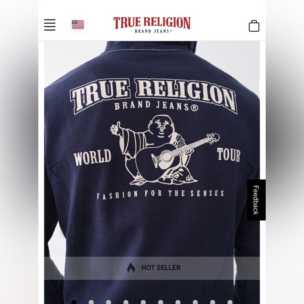 True religion navy zip up